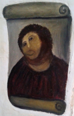 Attempted restoration of Ecce Homo fresco the Monkey Christ